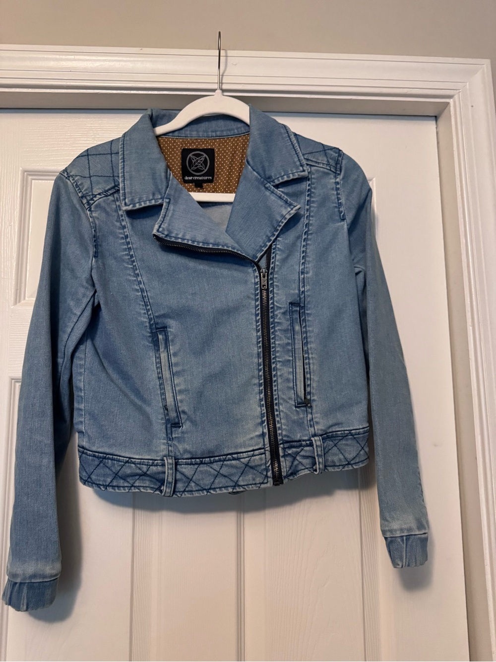 dear creatures Light Blue Denim Moto Jacket